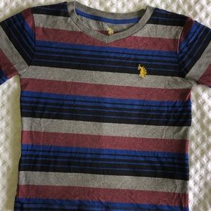 US Polo Assn. boys striped v-neck t-shirt